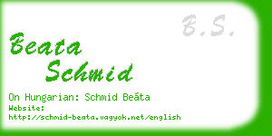beata schmid business card